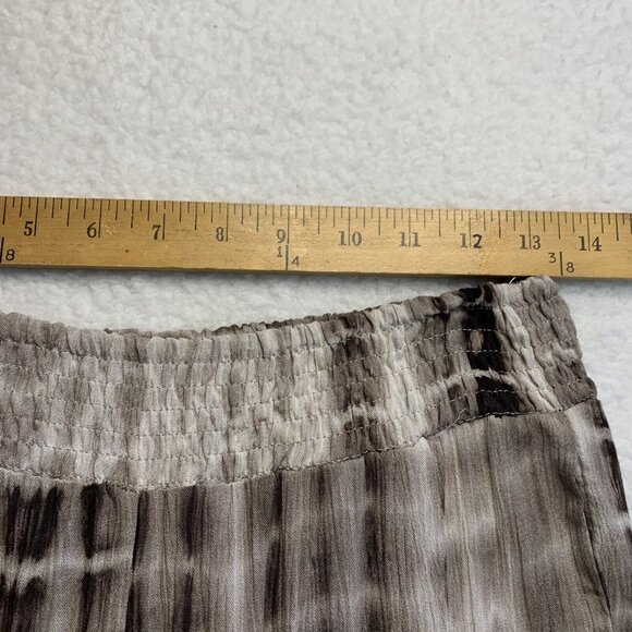 Umgee Women's Tie Dye Gauze Lace Flare Bell Bottom Boho Pants Size S Brown - Picture 4 of 9